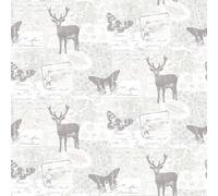 Galerie Nordic Elements Silver Wildlife Motif A4 Wallpaper Sample