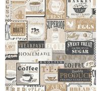 Galerie Nostalgie Beige Enamel Signs Smooth Wallpaper