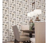 Galerie Nostalgie Beige Travel Smooth Wallpaper