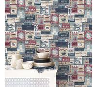 Galerie Nostalgie Blue Enamel Signs Smooth Wallpaper