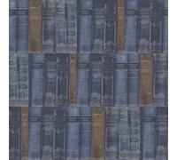 Galerie Nostalgie Blue Library Books Smooth Wallpaper