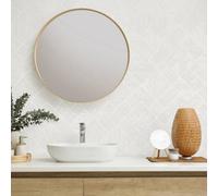 Galerie Odyssey White Wood Mosaic Design Wallpaper