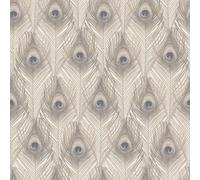 Galerie Organic Textures Beige Peacock Feather Textured Wallpaper