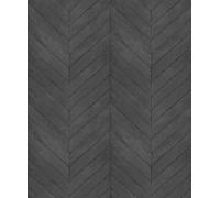 Galerie Organic Textures Black Chevron Wood Textured A4 Wallpaper Sample