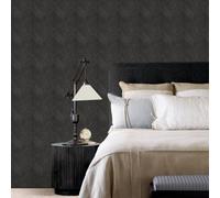Galerie Organic Textures Black Chevron Wood Textured Wallpaper