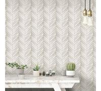 Galerie Organic Textures Cream Chevron Wood Textured Wallpaper
