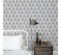 Galerie Organic Textures Grey Peacock Feather Textured Wallpaper