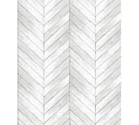 Galerie Organic Textures White Grey Chevron Wood Textured A4 Wallpaper Sample