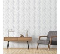 Galerie Organic Textures White Grey Chevron Wood Textured Wallpaper