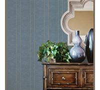 Galerie Palazzo Blue Pleated Stripe Embossed Wallpaper