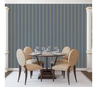 Galerie Palazzo Blue Silk Stripe Embossed Wallpaper