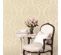Galerie Palazzo Cream Silk Damask Embossed Wallpaper
