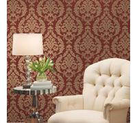 Galerie Palazzo Red Silk Damask Embossed Wallpaper