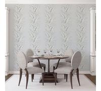 Galerie Palazzo Silver Grey Fern Embossed Wallpaper