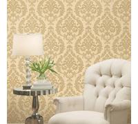 Galerie Palazzo Yellow Gold Silk Damask Embossed Wallpaper
