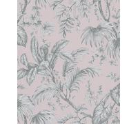 Galerie Paste The Wall Soft Pink And Silver Botanical A4 Wallpaper Sample