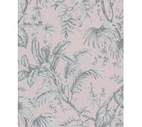 Galerie Paste The Wall Soft Pink And Silver Botanical Wallpaper