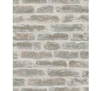 Galerie Paste The Wall White And Taupe Exposed Brick Wallpaper
