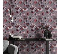 Galerie Pepper Flock Floral Pink Wallpaper 81331