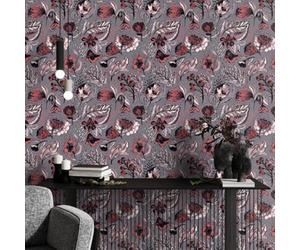 Galerie Pepper Flock Floral Pink Wallpaper 81331