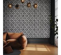 Galerie Pepper Seta Black Glitter Octogonal Honeycomb Wallpaper