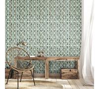 Galerie Pepper Seta Green Glitter Octogonal Honeycomb Wallpaper