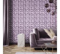 Galerie Pepper Seta Purple Glitter Octogonal Honeycomb Wallpaper
