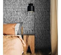 Galerie Salt Calma Black Cumin Shimmer Paper Strips Design Wallpaper Roll