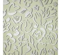 Galerie Salt Fiore Sage Metallic Flower Design A4 Wallpaper Sample