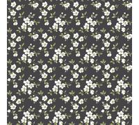 Galerie Secret Garden Black/cream Delicate Flower Trail A4 Wallpaper Sample