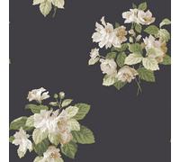 Galerie Secret Garden Black/cream Floral Bouquet Wallpaper Roll