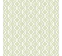 Galerie Secret Garden Green/white Octogonal Trellis Wallpaper Roll