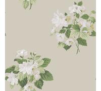 Galerie Secret Garden Taupe/white Floral Bouquet A4 Wallpaper Sample