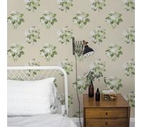 Galerie Secret Garden Taupe/white Floral Bouquet Wallpaper Roll