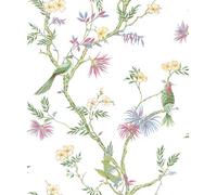 Galerie Secret Garden White/bright Garden Bird Trail A4 Wallpaper Sample