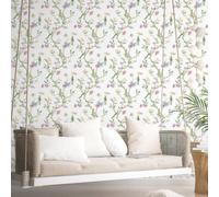 Galerie Secret Garden White/bright Garden Bird Trail Wallpaper Roll