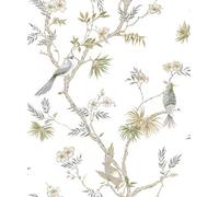 Galerie Secret Garden White/neutral Garden Bird Trail A4 Wallpaper Sample