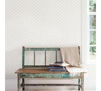 Galerie Secret Garden White/taupe Octogonal Trellis Wallpaper Roll