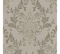 Galerie Serene Collection Metallic Beige Ornamental Damask Wallpaper Roll