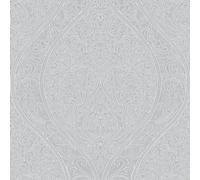 Galerie Serene Collection Metallic Grey Art Nouveau Large Ogee Damask Wallpaper Roll