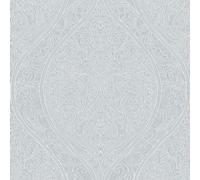 Galerie Serene Collection Metallic Silver Art Nouveau Large Ogee Damask Wallpaper Roll