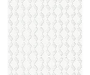 Galerie Serene Collection Metallic White Geometric Zig-Zag Wallpaper Roll