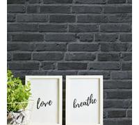 A.S. Création Brick Wallpaper Elements Non-Woven Wallpaper 10.05 m x 0.53 m Black Grey Made in Germany 942833 94283-3