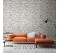 Galerie Silver Grey Industrial Chic Motif Wallpaper