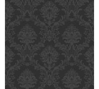 Galerie Simply Silks 4 Black Classic Damask Embossed A4 Wallpaper Sample