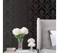 Galerie Simply Silks 4 Black Classic Damask Embossed Wallpaper