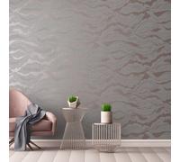 Galerie Slow Living Dusty Lilac Reflection Metallic Texture Abstract Wave Wallpaper Roll
