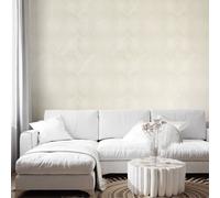 Galerie Slow Living Linen White Flow Geometric 3D Embossed Glitter Wallpaper Roll