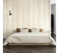 Galerie Slow Living Sand Gold Passion Leaf Stripe 3D Embossed Glitter Wallpaper Roll