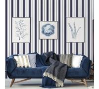 Galerie Smart Stripes 3 Navy/white Heritage Stripe Wallpaper Roll